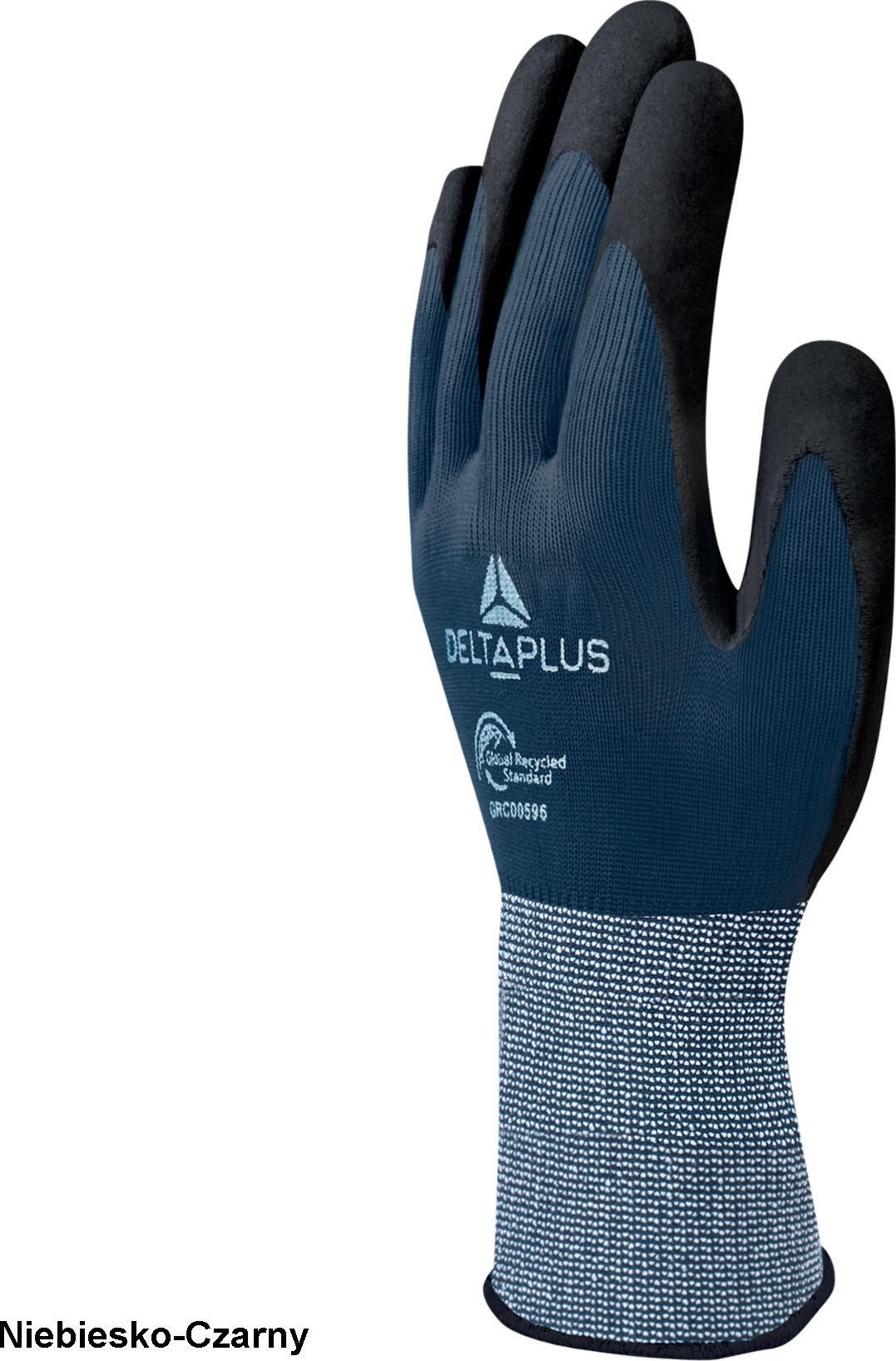 Delta Plus VE723GREEN - RĘKAWICA DZIANA Z POLIESTRU Z RECYKLINGU 51% I SPANDEXU I Z POLIESTRU - STRONA CHWYTNA POWLEKANA PIANKĄ NITRYLOWĄ, ścieg 6