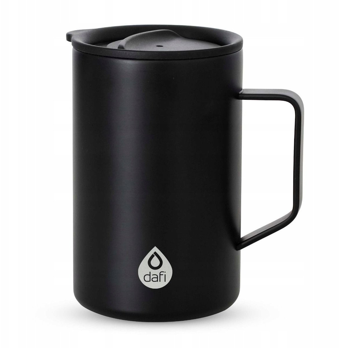 Kubek Termiczny Dafi 330 ml Czarny z Uchem Stal Nierdzewna na Kawę