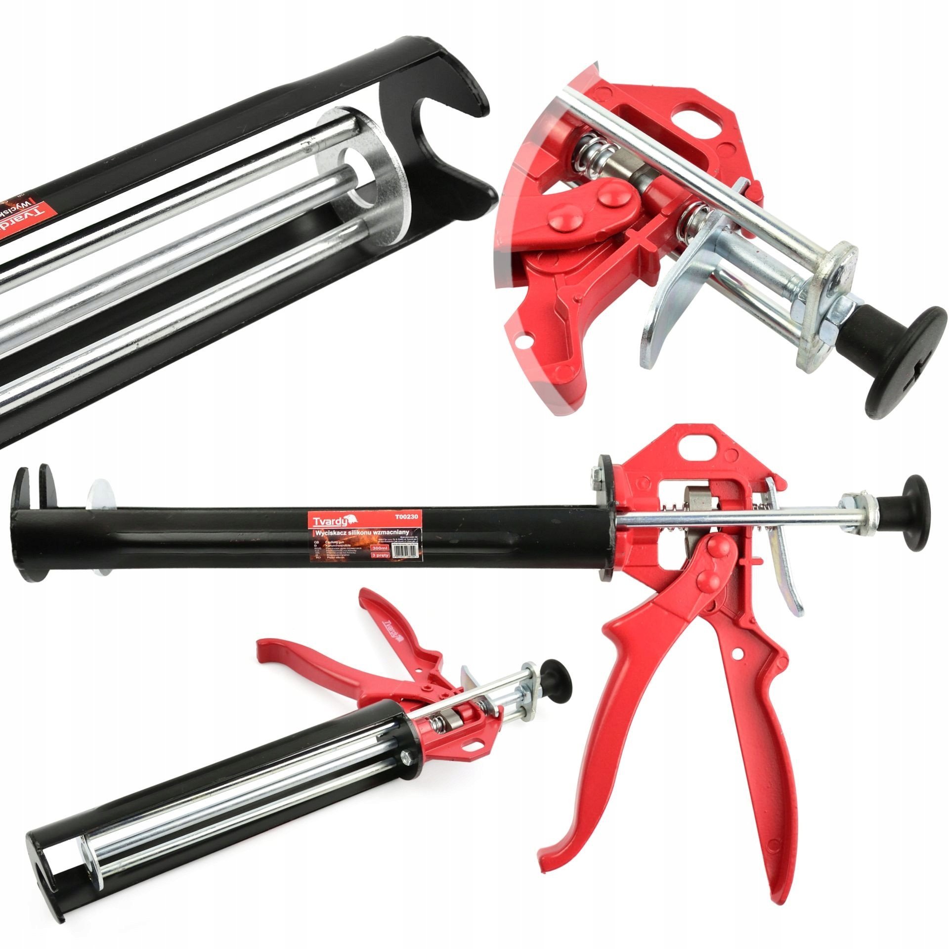 Wyciskacz silikonu/kotwy chemicznej - wzmacniany ( 3 pręty) 300ml (12)