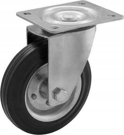Geko Zestaw kołowy skrętny koło obrotowe stalowo-gumowe 200 mm
