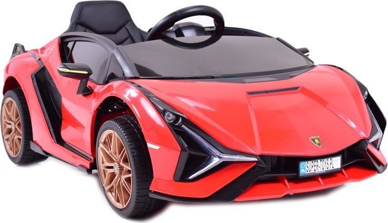 Super-Toys ORYGINALNE LAMBORGHINI SIAN, MIĘKKIE KOŁA, MIĘKKIE SIEDZENIE, FUNKCJA BUJANIA - FULL OPCJA /QLS6388