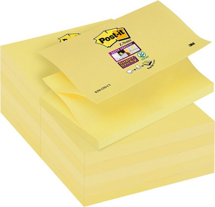 Post-it KARTECZKI POST-IT SUPER STICKY Z-NOTES 76 X 127 MM R350-12SS-CY ŻÓŁTE (90)