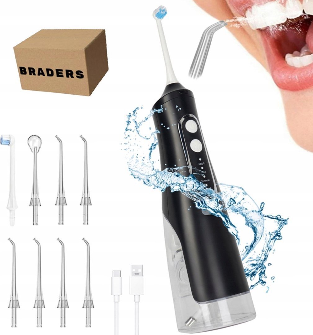 Mocny Irygator Do Zębów Dentystyczny Bezprzewodowy 4 TRYBY PRACY 8 KOŃCÓWEK