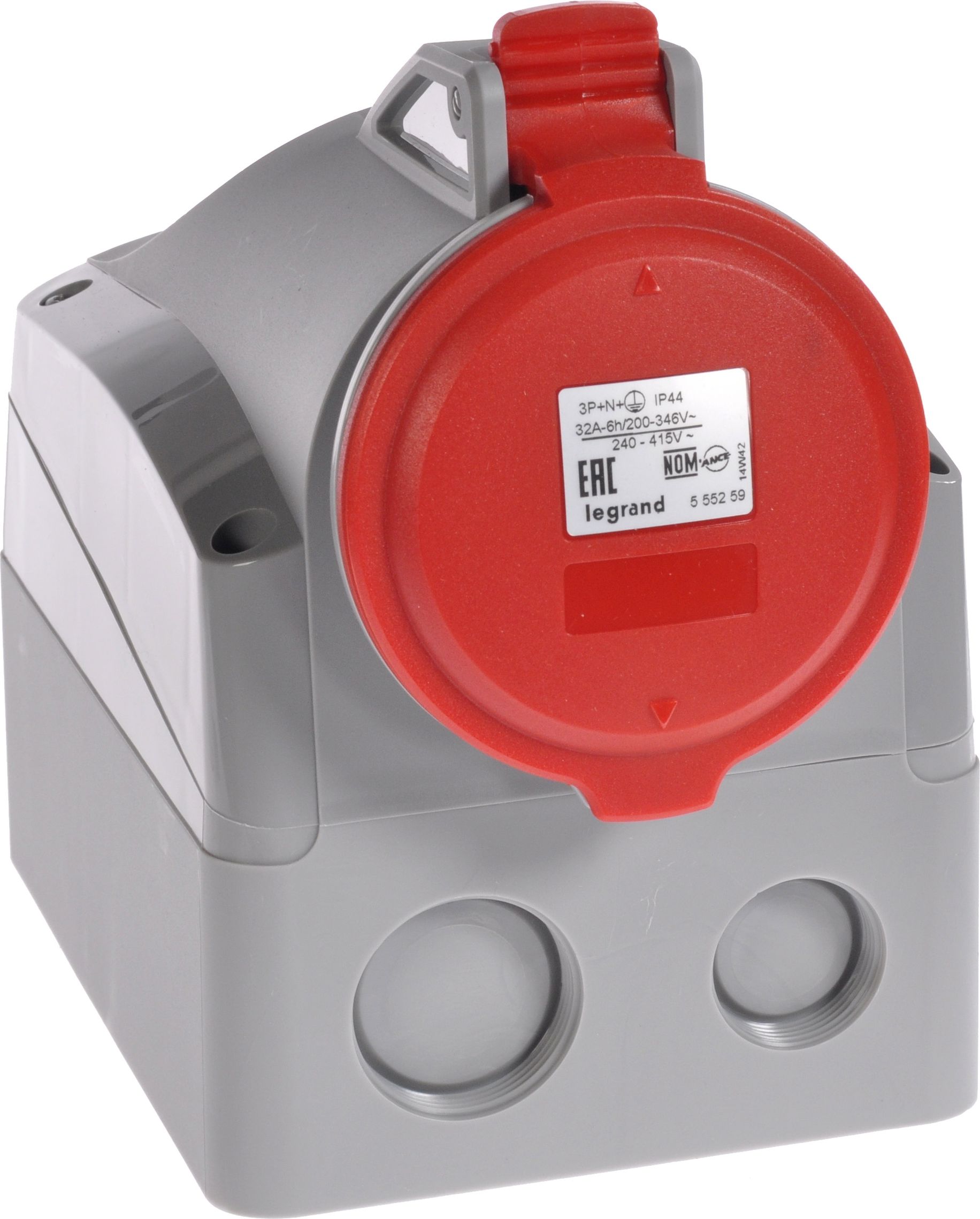 Legrand Gniazdo stałe 5P 32A 400V czerwone IP44 P17 TEMPRA PRO (555259)