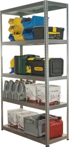 Wamar-Sosenka Regał metalowy magazynowy ELARA 180x80x40 ocynk 5 półek nośność 150 kg do warsztatu garażu