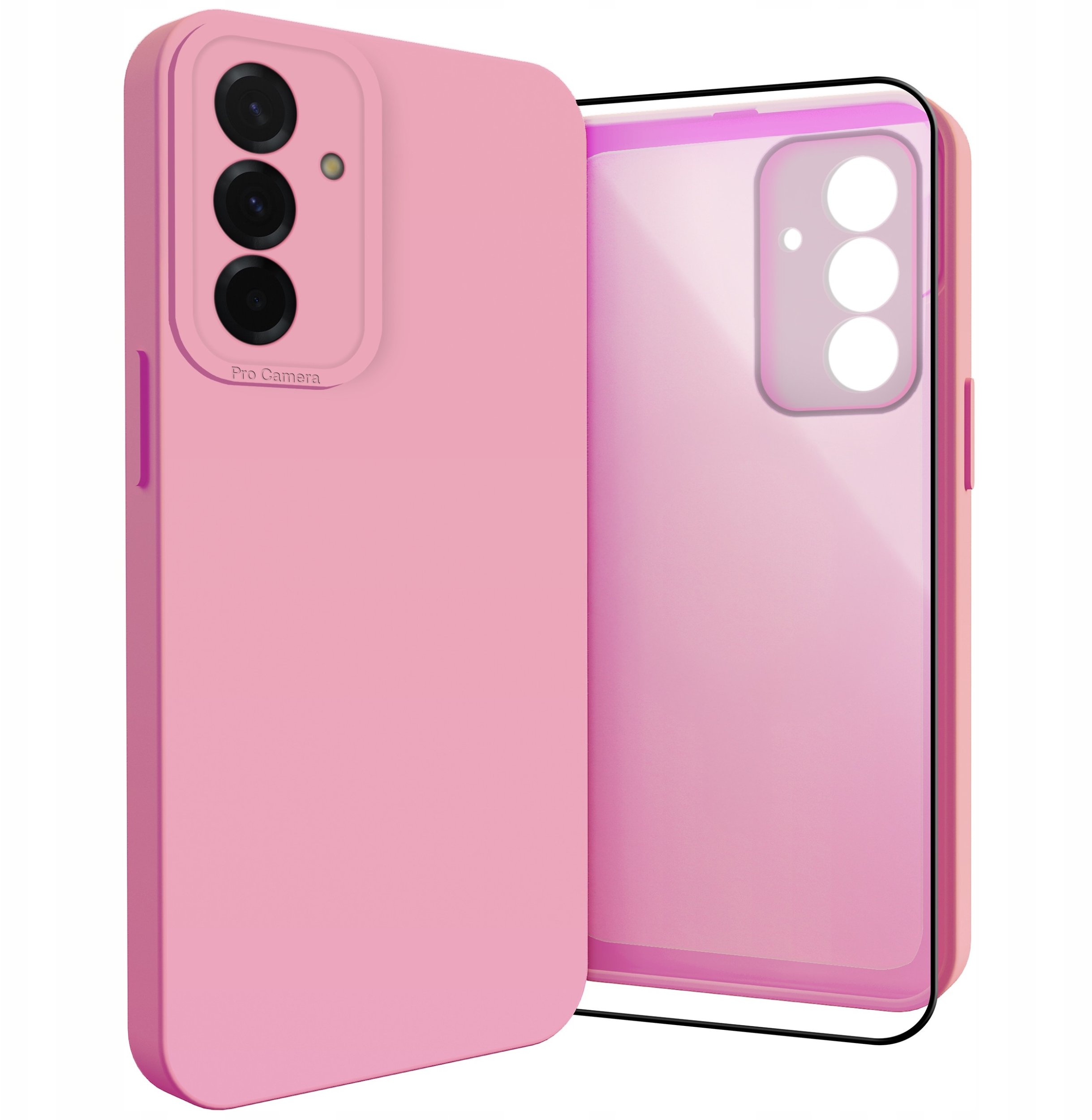 Etui do Samsung Galaxy A36 5G (Osłona Kamery, Różowe, Ochronne) Szkło 9H