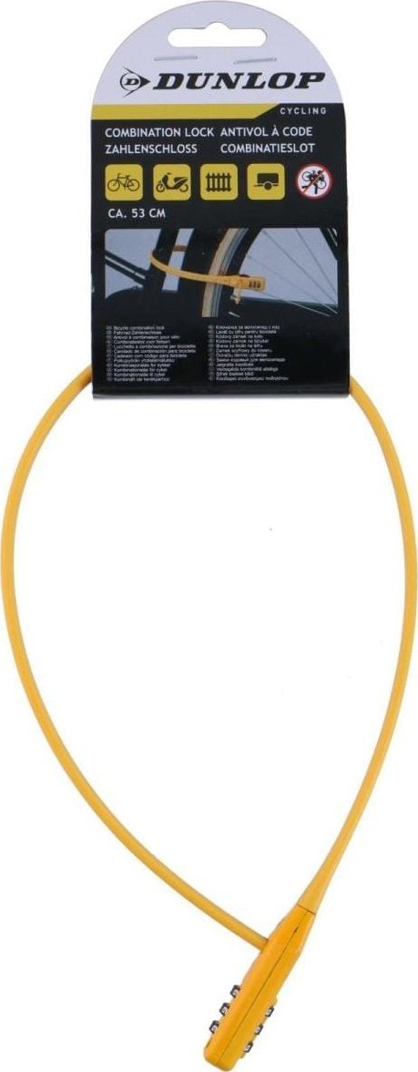 ZAPIĘCIE ROWEROWE PASEK NA SZYFR ŻÓŁTY DUNLOP