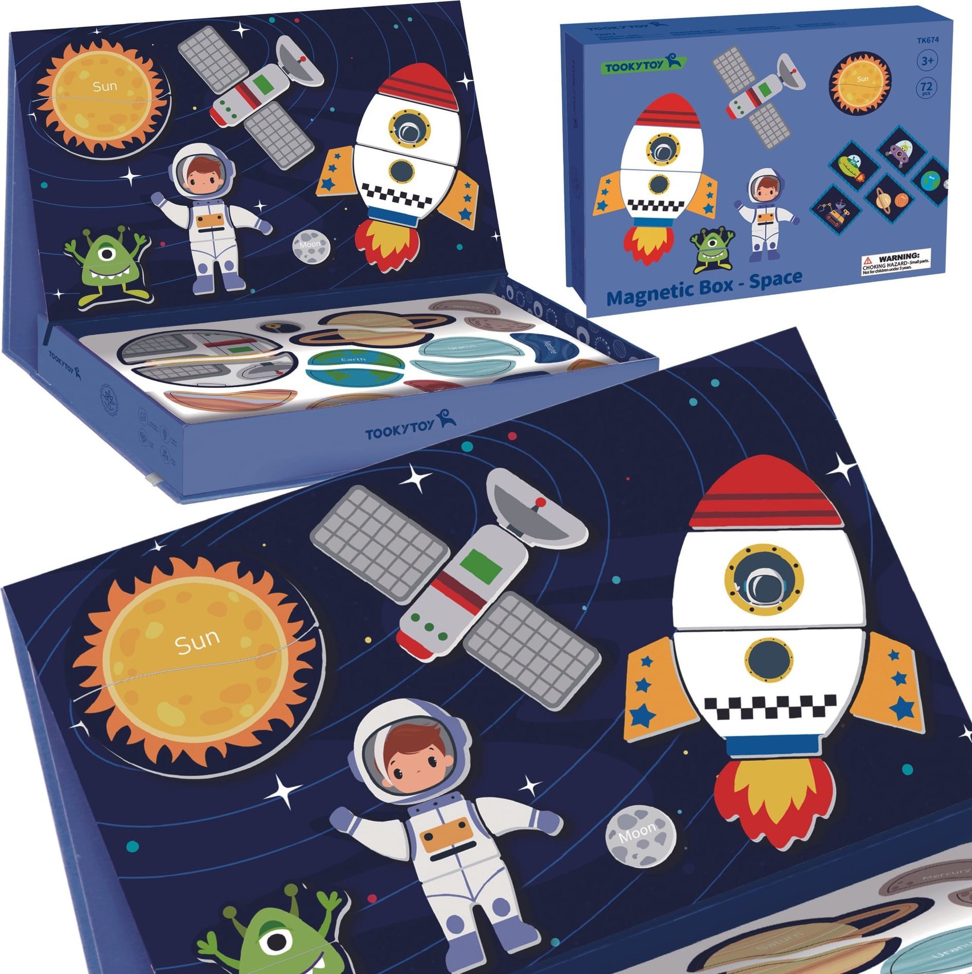 Tooky Toy TOOKY TOY Układanka Magnetyczna Kosmos Puzzle
