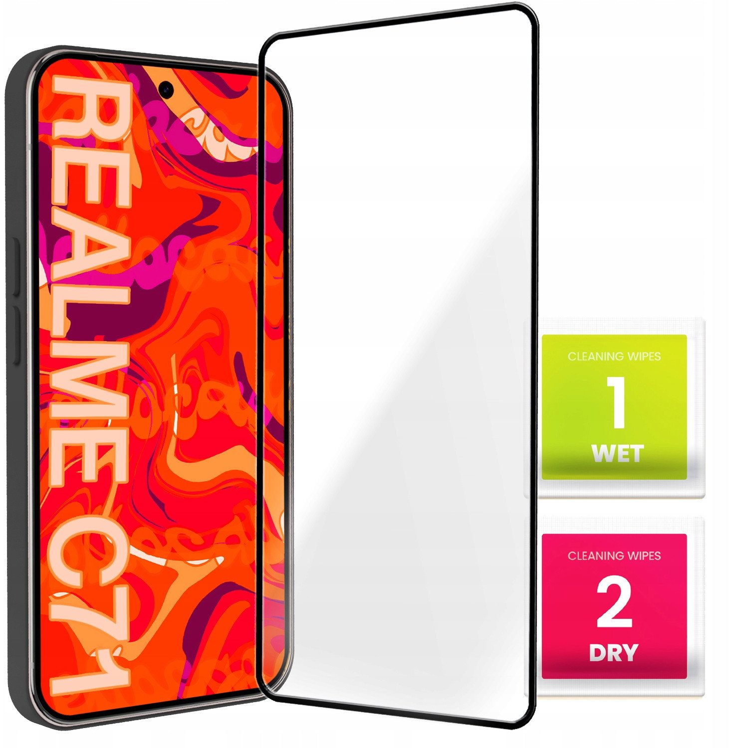 Szkło Hartowane do Realme C71 (Pełne 5D, Ochronne, Szybka 9H, Szkiełko)