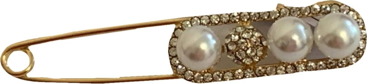 kufer-pasmanteria.pl Agrafka ozdobna 9 ( Złota 3 Perły i Kwiatek )