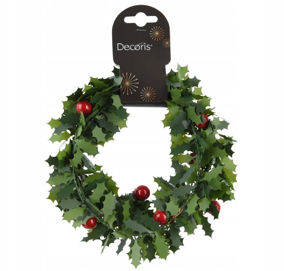 Kaemingk Choinkowy łańcuch jemiołowy plastikowy zielony 3,5x270cm 1szt