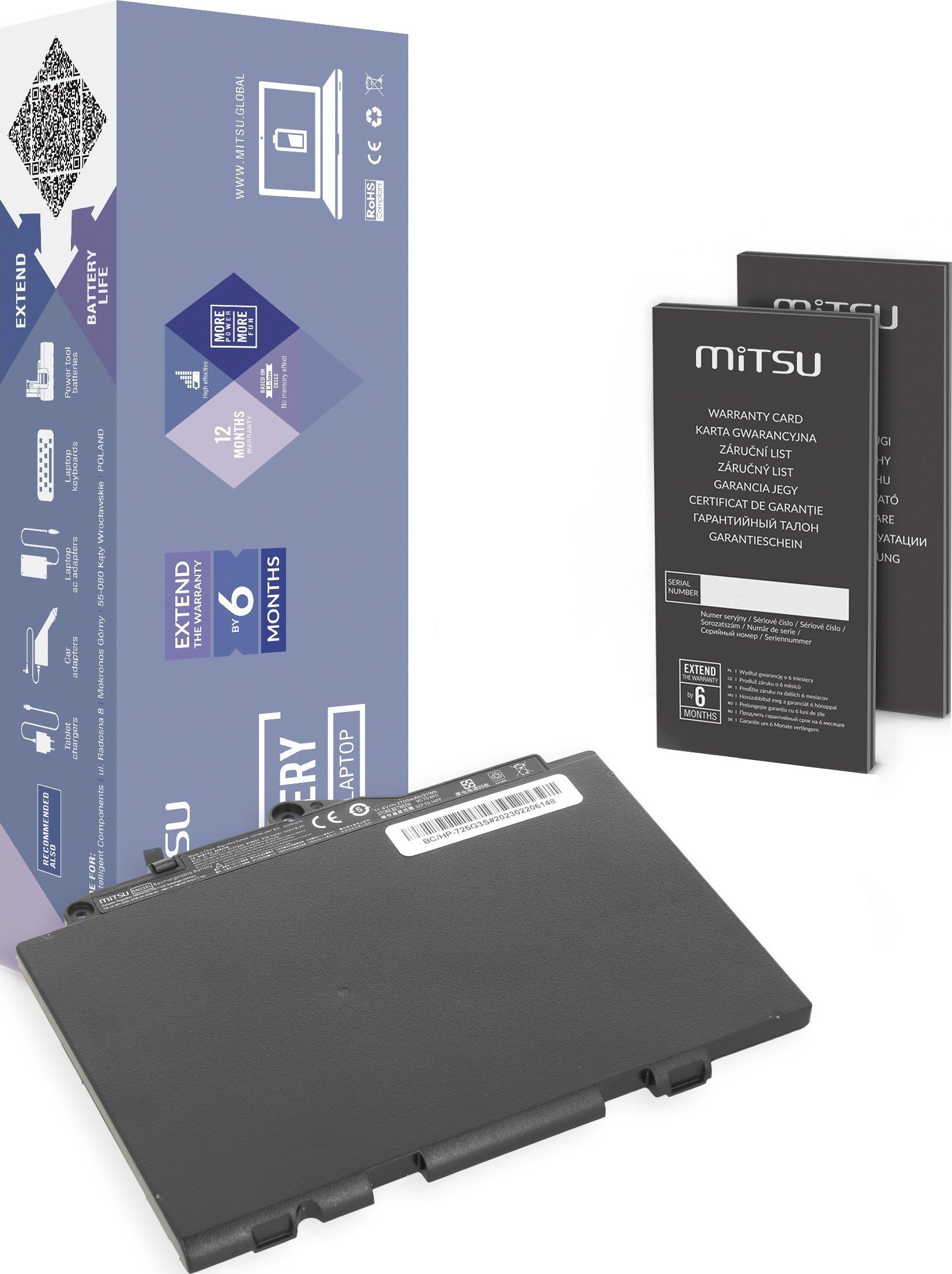 Bateria Movano Bateria SN03XL do HP EliteBook 725 820 G3