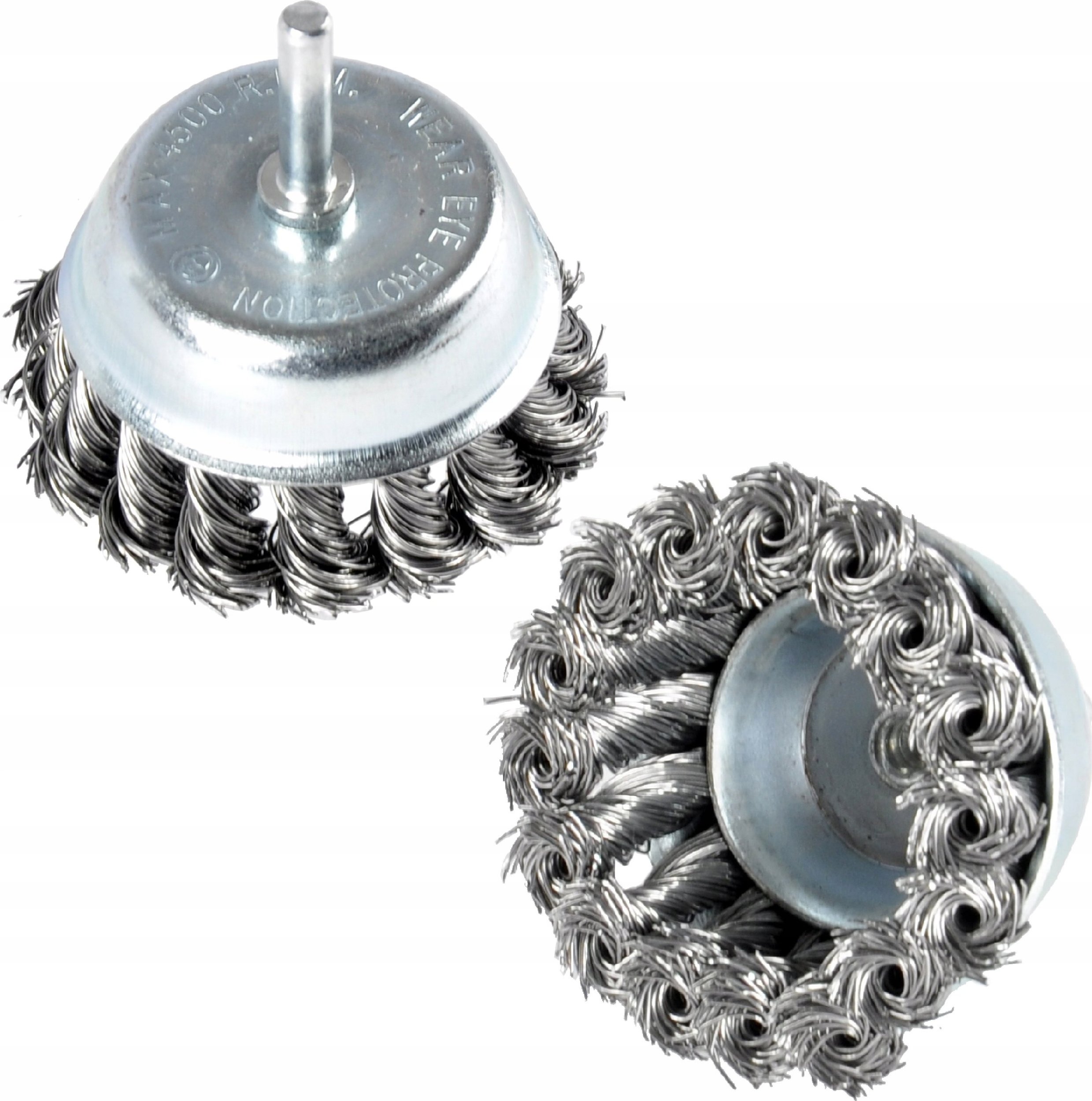 Geko Szczotka druciana czołowa,pleciona 65mm z trzpieniem(10/100)