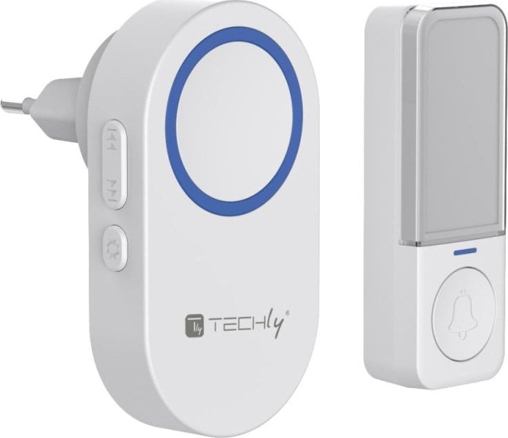 Dzwonek kinetyczny Techly zestaw nadajnik i odbiornik, IP56, 180m