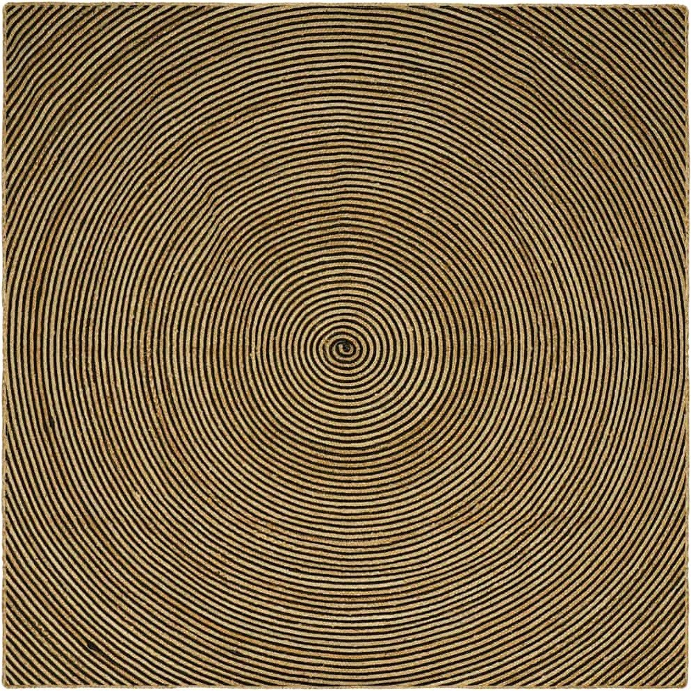 vidaXL Dywan Naturalny i czarny 240 x 240 cm Juta