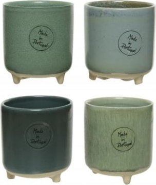 Kaemingk Doniczka kamionkowa ozdobna na nóżkach 8,5x7,5 cm