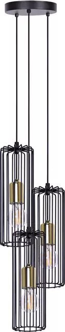 Lampa wisząca Lumes Czarno-złota industrialna lampa wisząca tuba - S776-Kela