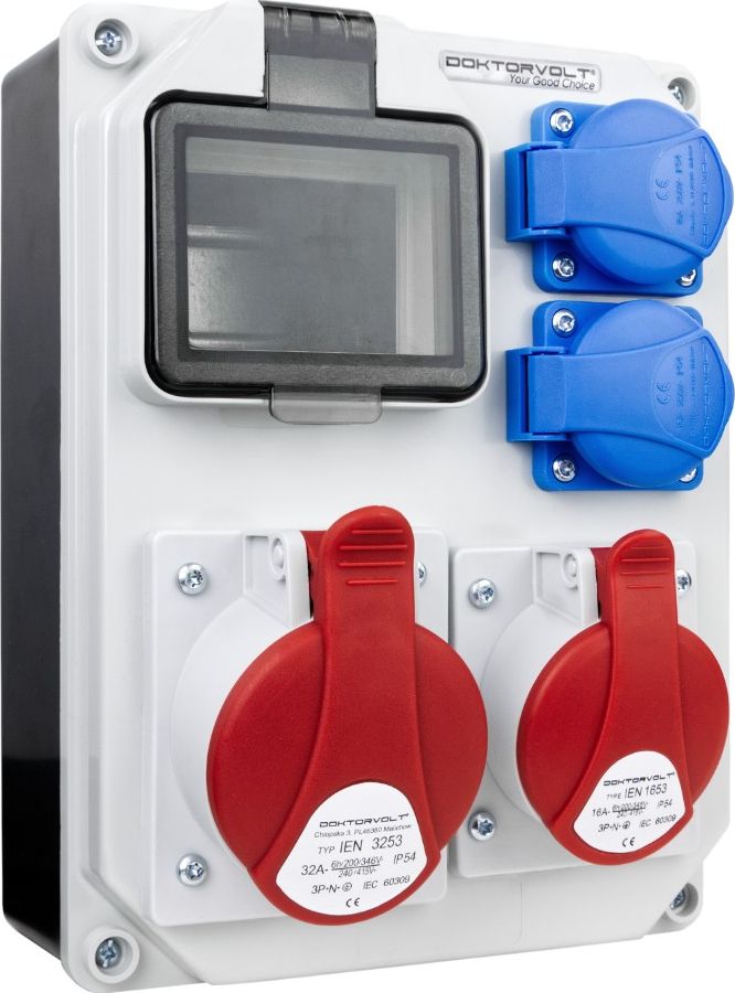 Doktorvolt Rozdzielnica budowlana HL 32A 16A 2x230V Schuko Doktorvolt 5347