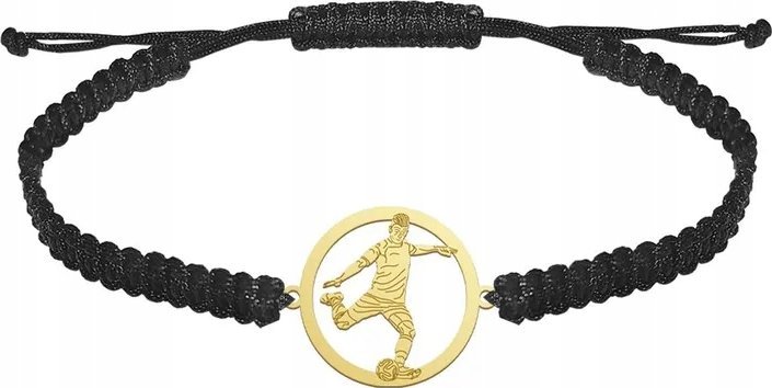 Radziszewska Jewellery Bransoleta Męska Piłkarz Srebro 925 Pozłacane Prezent GRAWER GRATIS