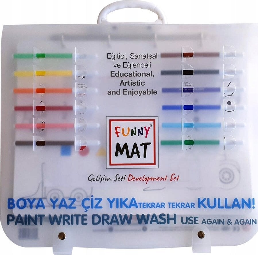 vidaXL Mata biała Zestaw Podróżny Funny Mat STRIGO