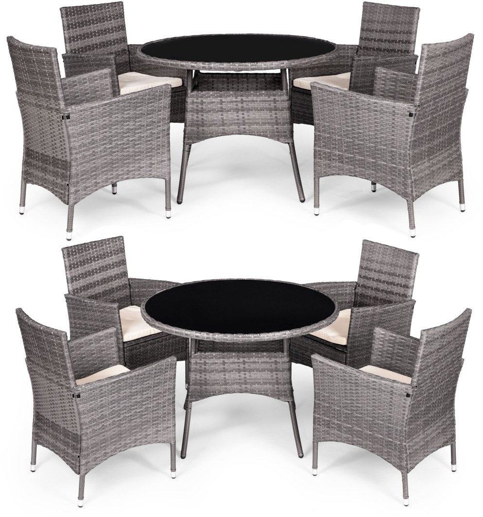 Komplet mebli ogrodowych z technorattanu 4 krzesła + okrągły stolik MultiGarden