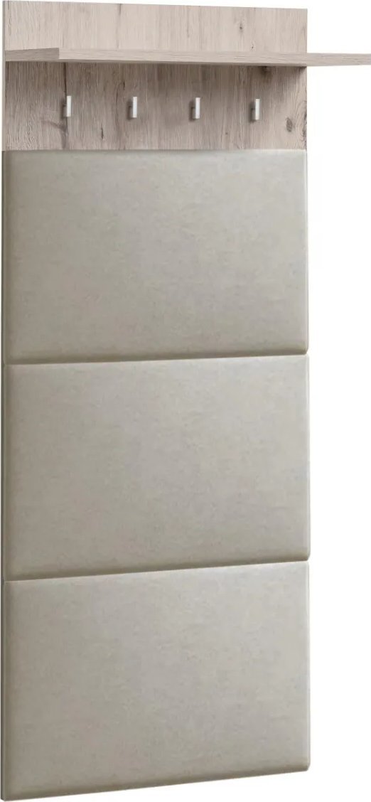 ASM Meble Wieszak tapicerowany do przedpokoju GUSTAVO dąb wellington/beżowy ASM Meble