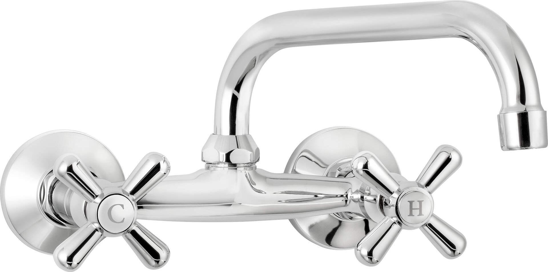 Bateria umywalkowa Deante Symetrio ścienna chrom (BOS_050D)