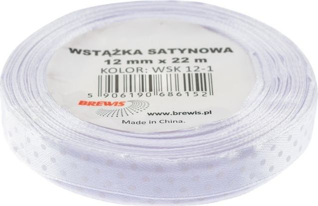 BREWIS Wstążka satynowa BREWIS kropki 12mm x 22m kolor 1 Brewis