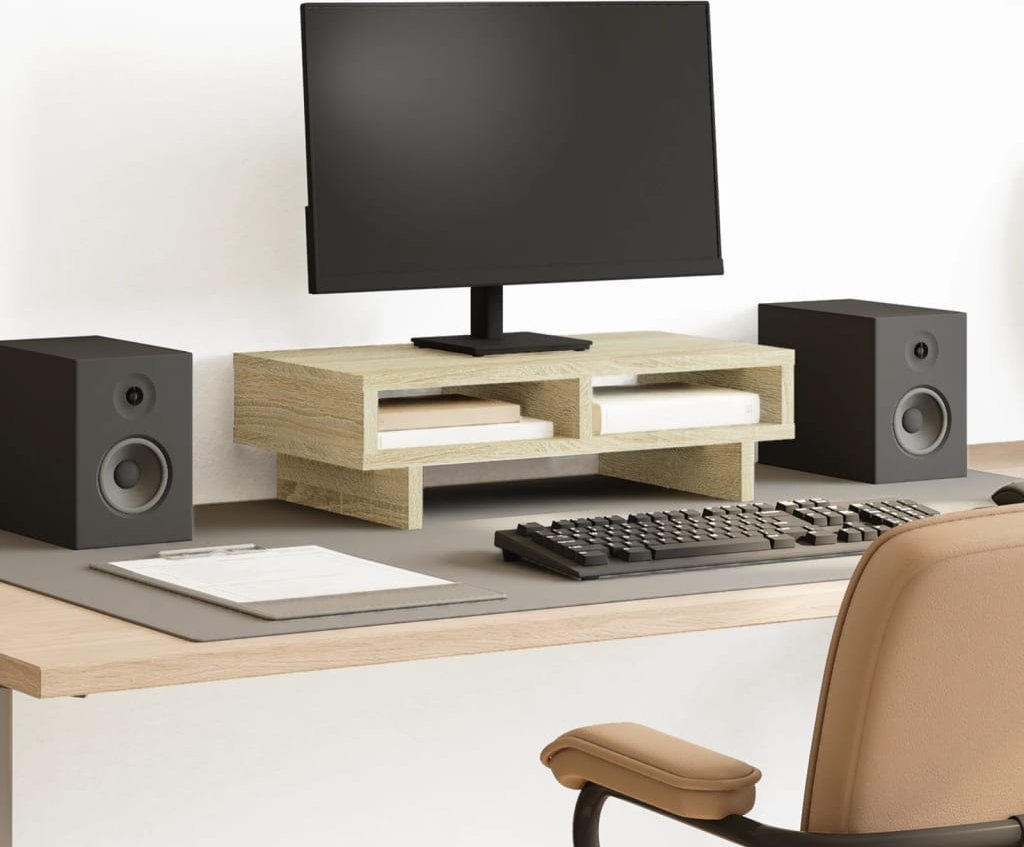 vidaXL vidaXL Podstawka pod monitor, dąb sonoma, 50x27x15 cm
