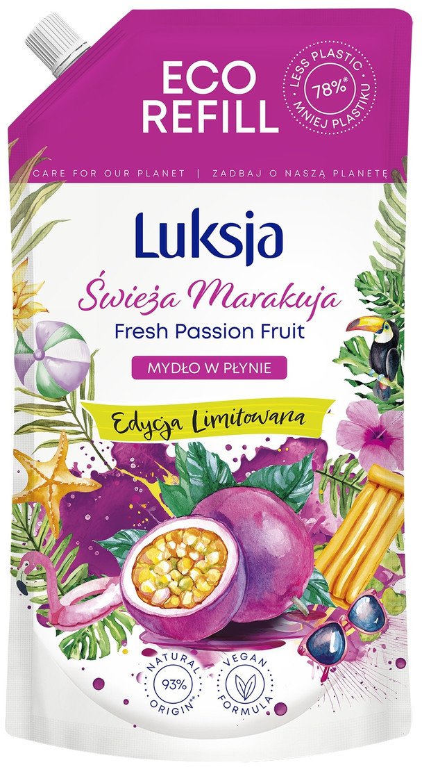 Sarantis Luksja Creamy & Soft Mydło w płynie świeża marakuja-zapas (edycja limitowana) 900ml