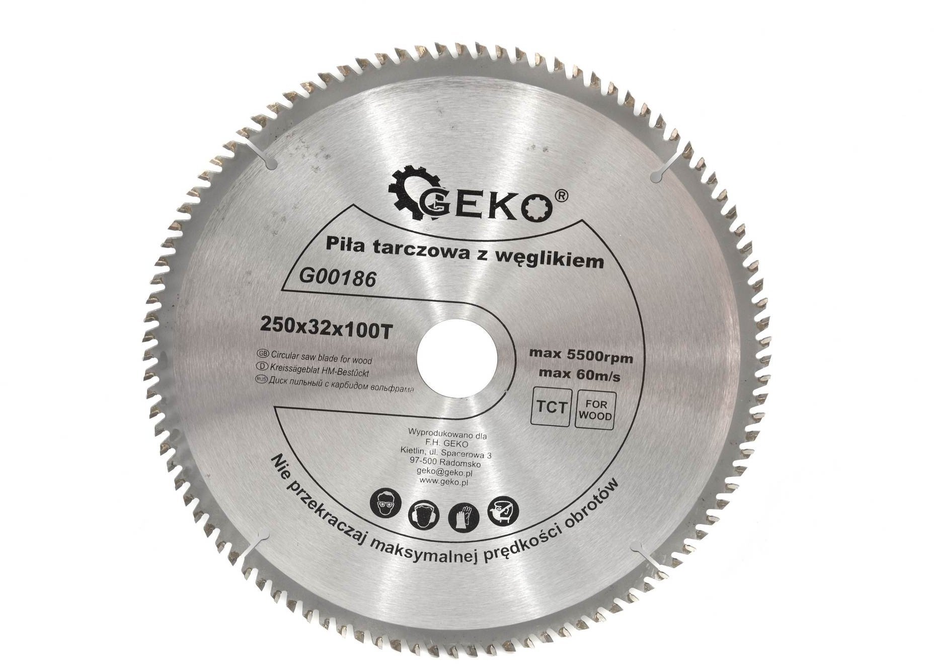 Tarcza do drewna 250x32x80T + redukcja 25,4mm (25)