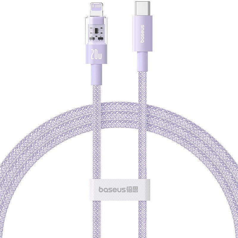 Kabel USB Baseus USB-C - Lightning 1 m Fioletowy (P10373001511-00)
