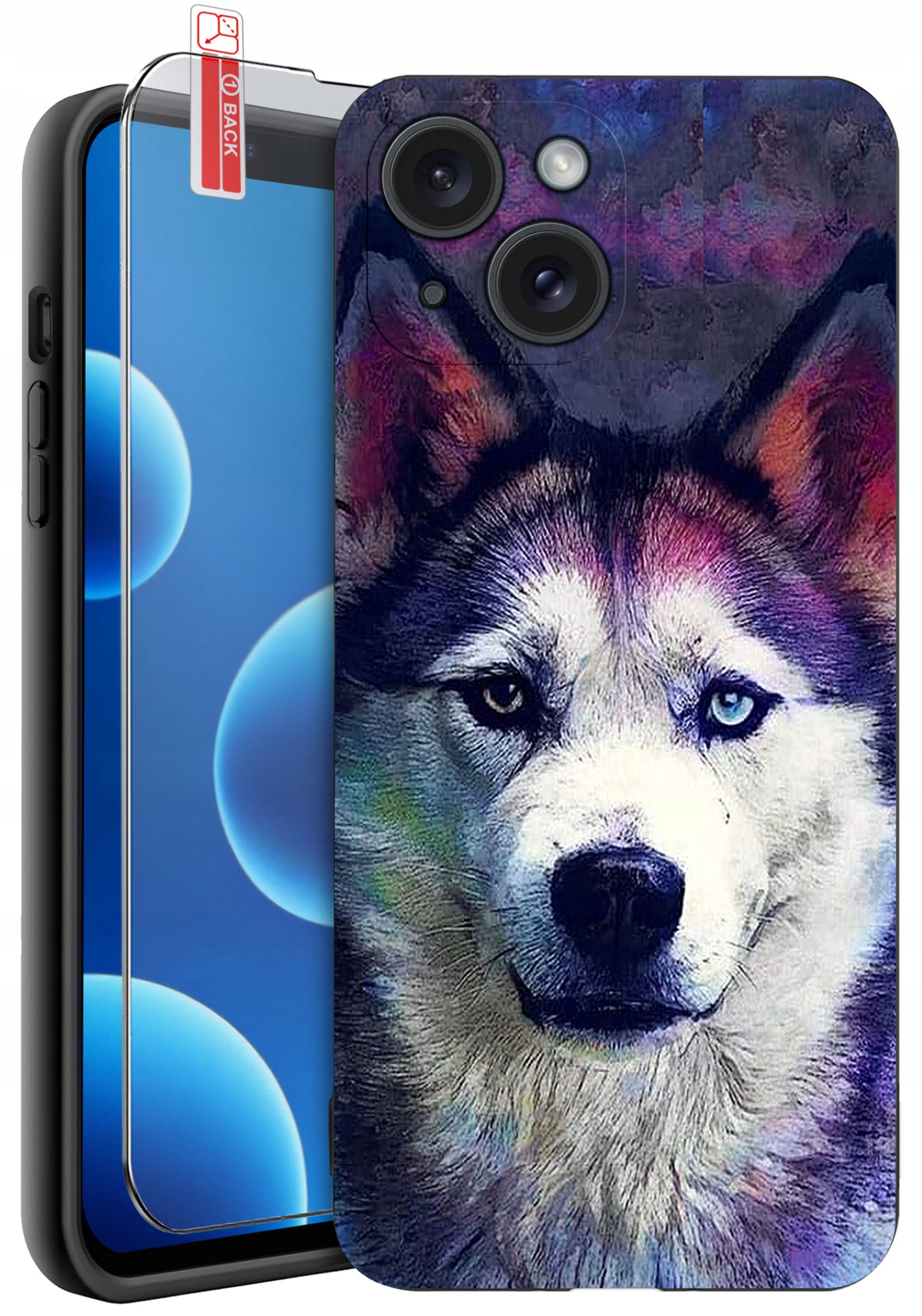 ETUI do iPhone 13 | 14 | WZORY | SILIKONOWE MATT CASE + SZKŁO 9H