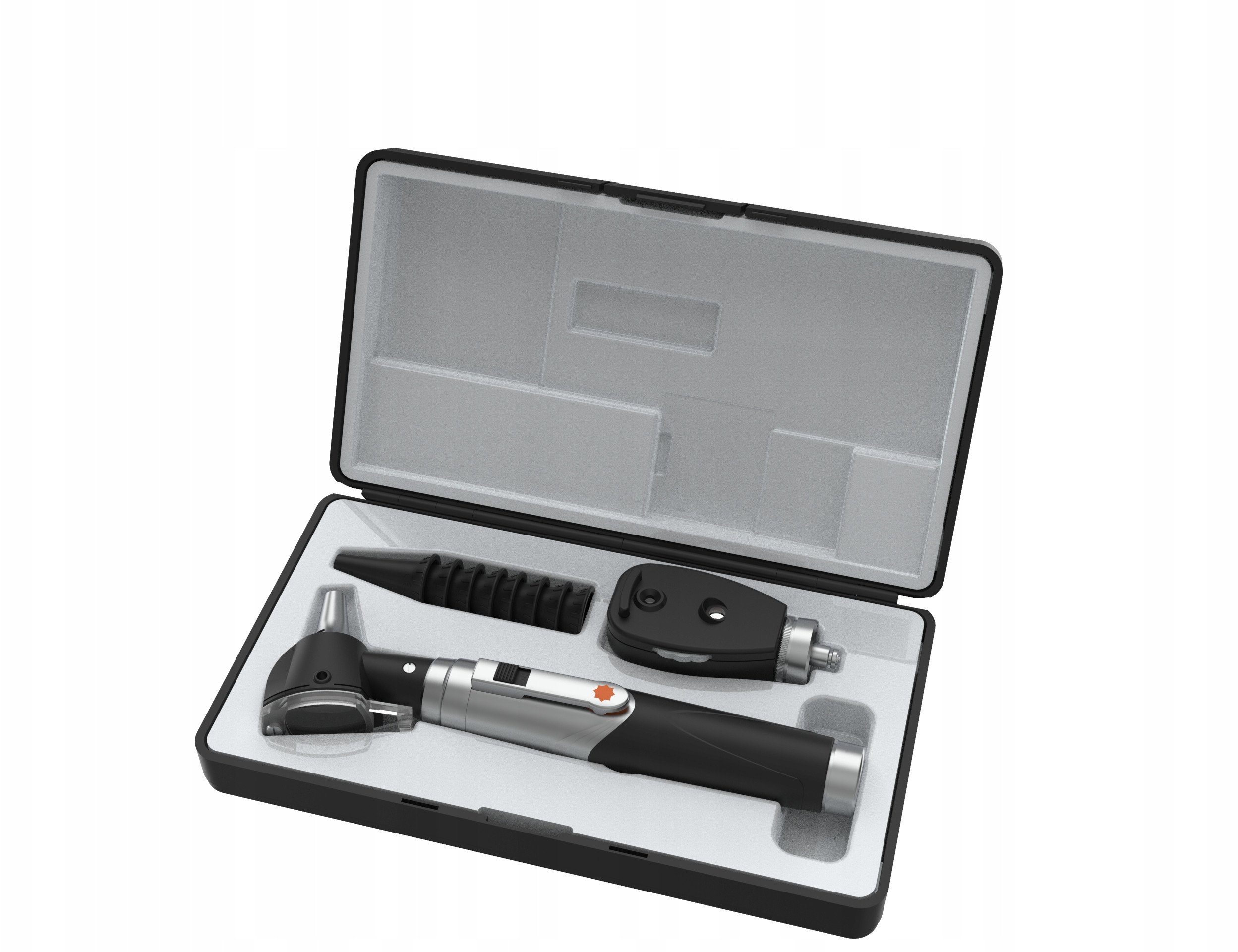 Zestaw diagnostyczny lekarski Otoskop Oftalmoskop oświetlenie led + żarówki one size