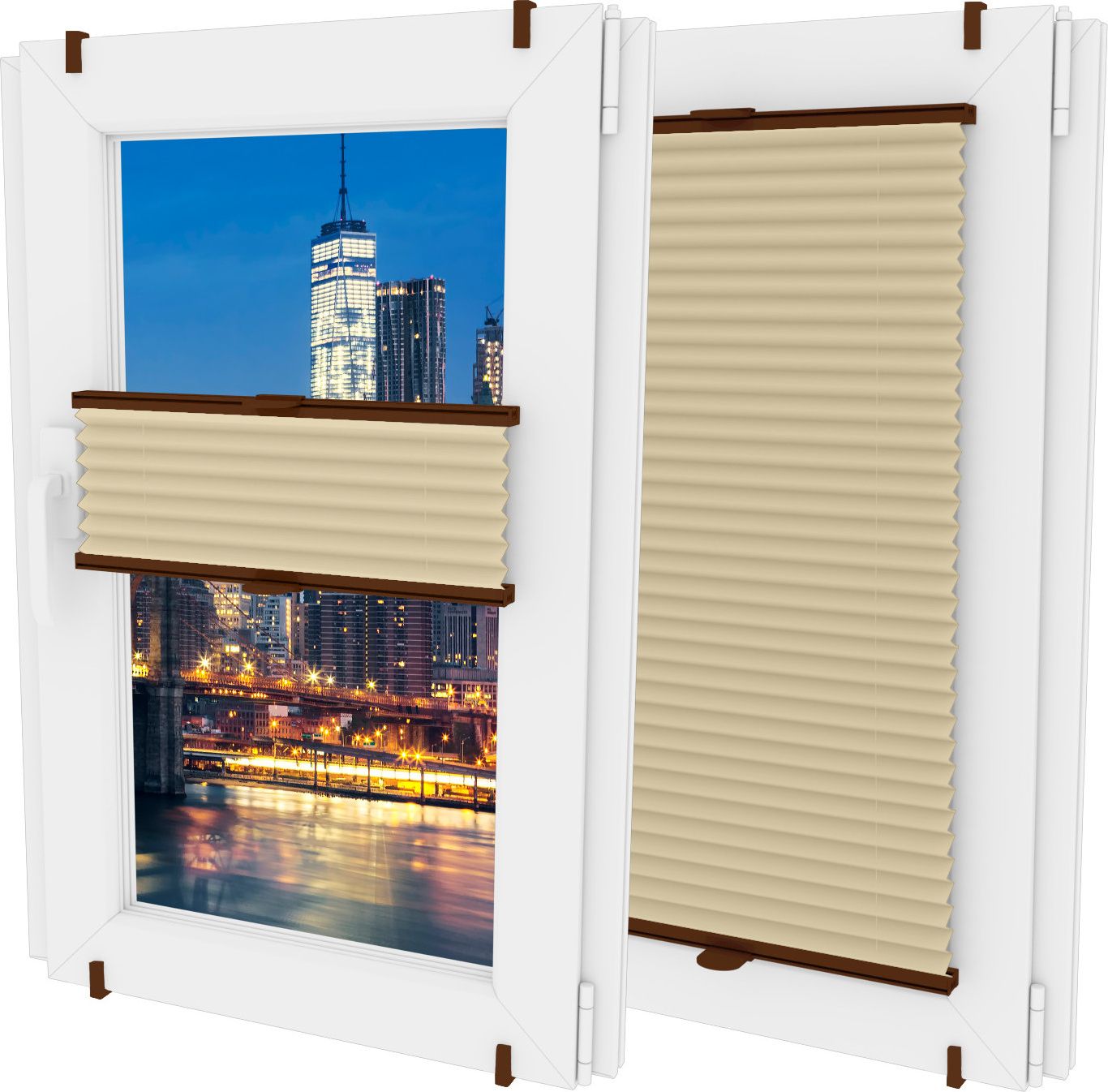 Oslonaokna 'Roleta plisowana plisa wysokość do 220cm kolor Ciemnobezowy'