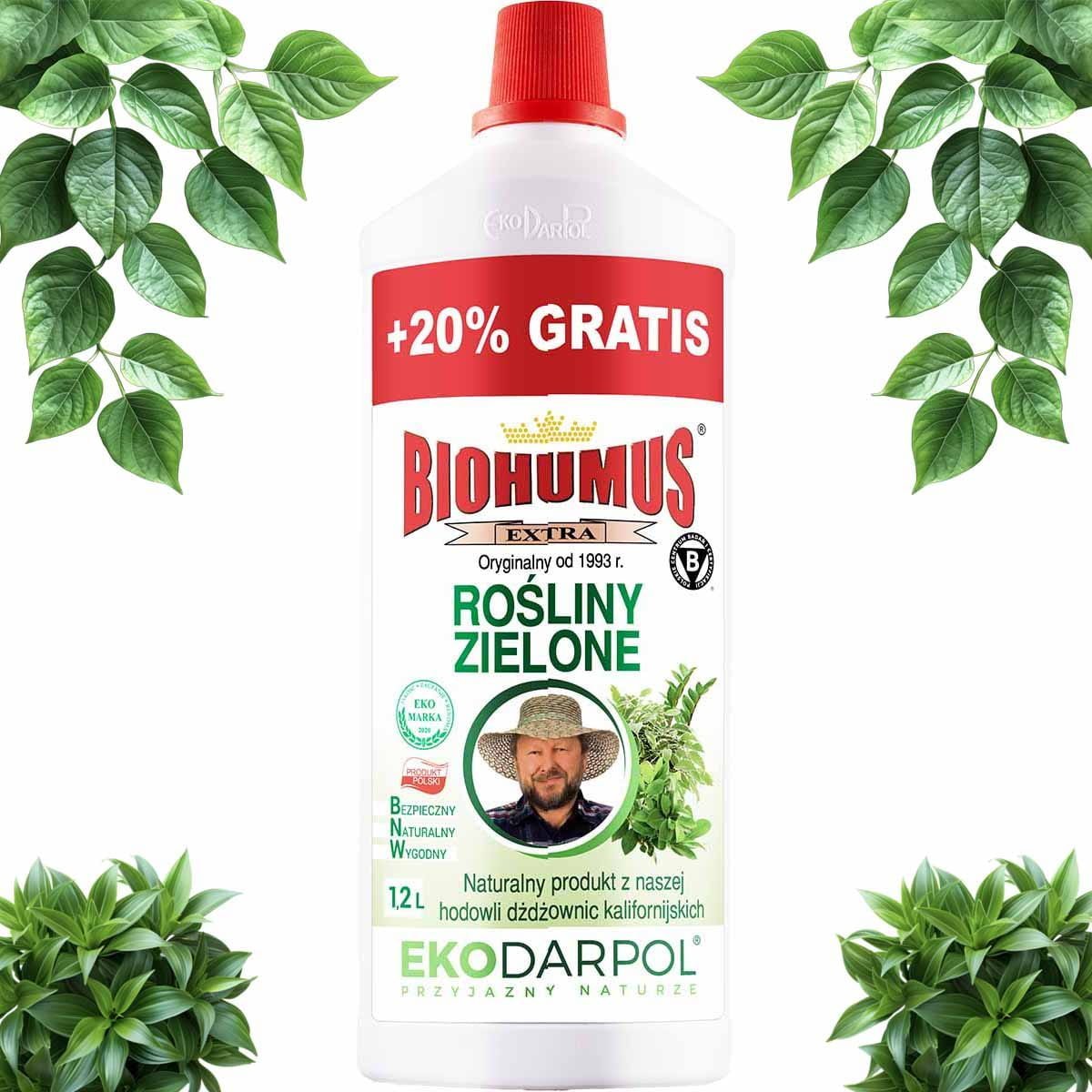 EKODARPOL BIOHUMUS EXTRA Rośliny Zielone 1L + 20% gratis