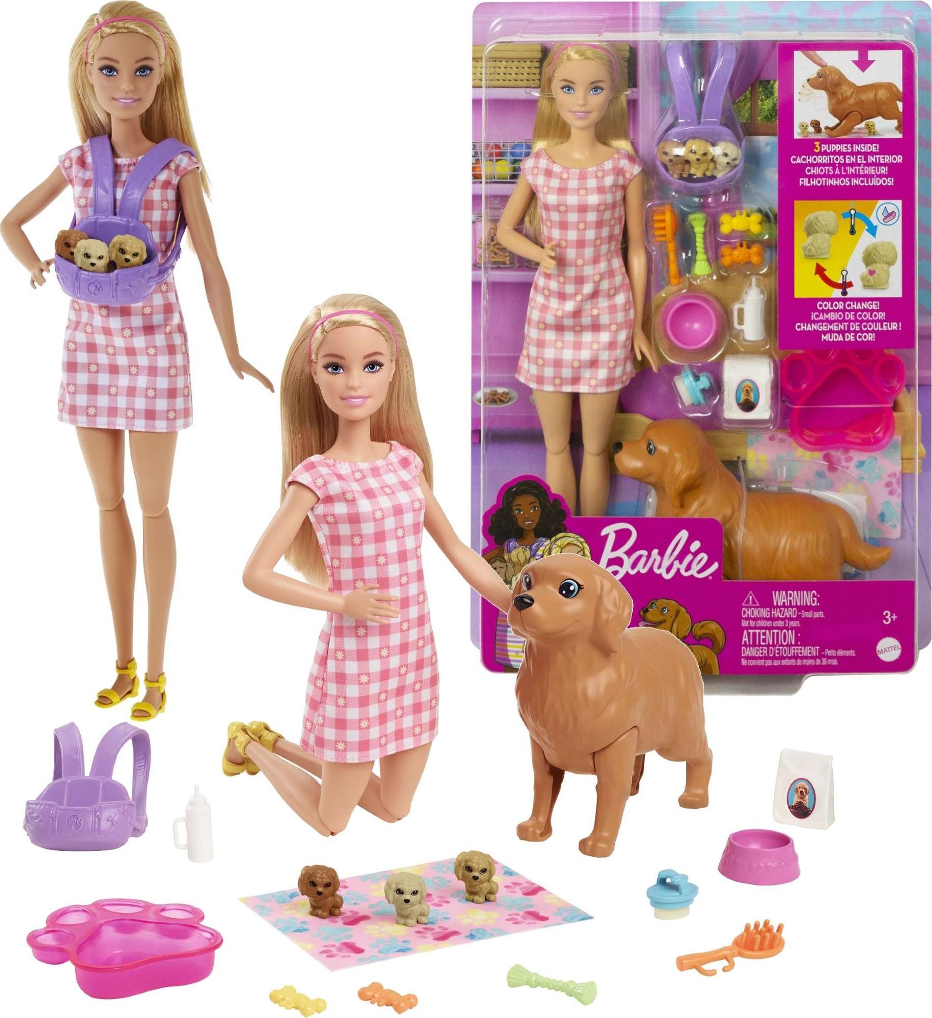 Lalka Barbie Mattel - Narodziny piesków (HCK75)