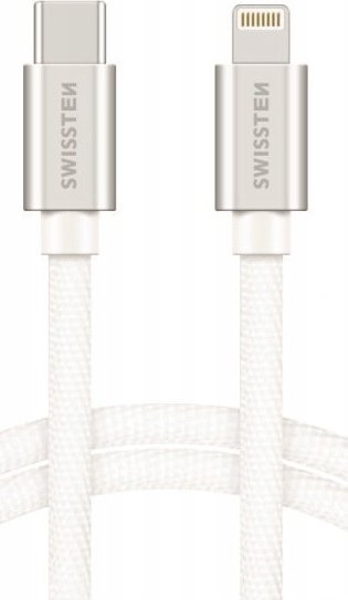 Kabel USB Sourcing USB-C - Lightning 1.2 m Srebrny (SW-QU-LIGHUSBC-1.2M-S)