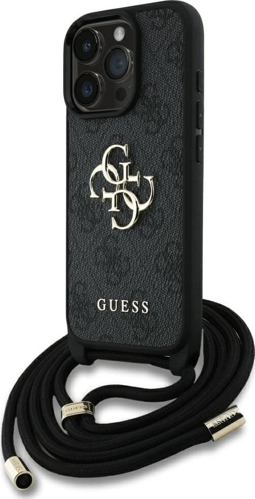 Etui Guess 4G Big Logo Cord Stap Crossbody do iPhone 16 Pro czarny