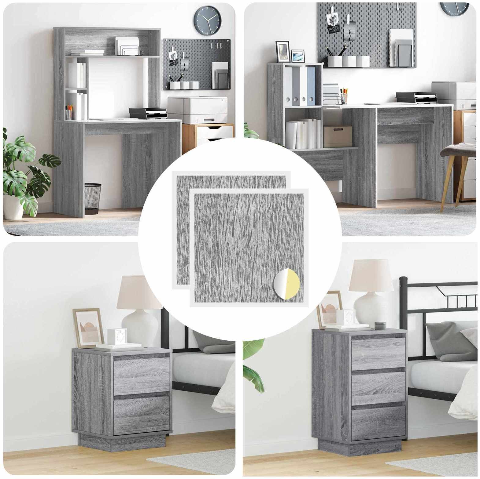 vidaXL Okładka Śrubowa Samoprzylepna 2 pcs szary Sonoma 20 x 0,5 mm