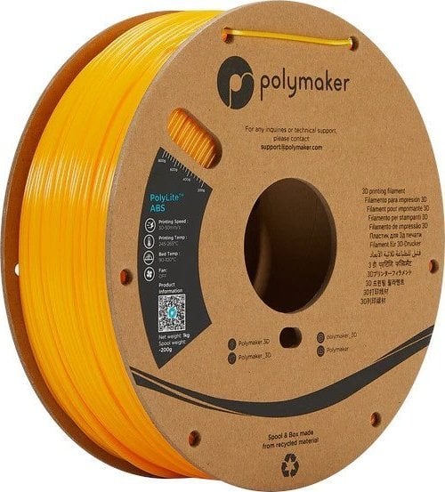 Poly Filament Polymaker PolyLite ABS 1,75mm 1kg - Yellow}
