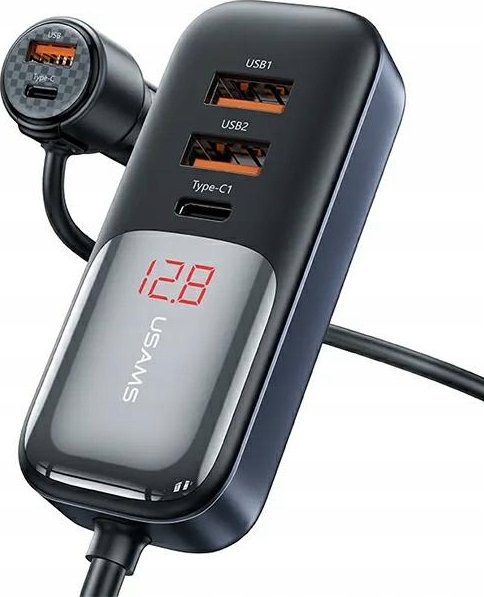 Ładowarka Usams USAMS Ład. sam. C40 3xUSB+2xUSB-C 165W PD+QC Fast Charge czarny/black CC213CC01 (US-CC213)