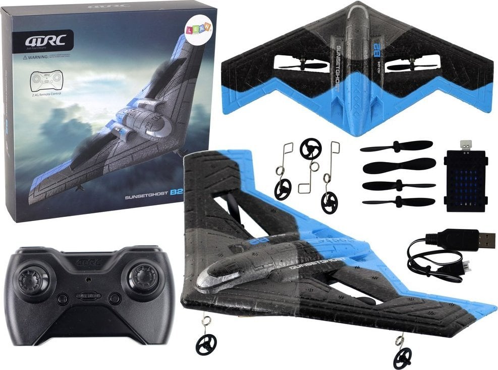 LeanToys Samolot R/C 4D-G4 Światła Niebieski Czarny