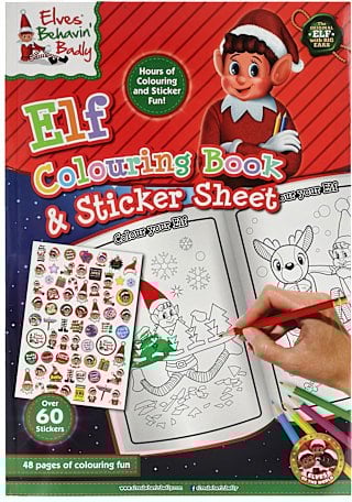A4 Elf Colouring Book 48 pages with Sticker Sheet CDU