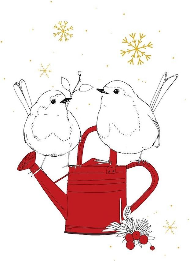 Clear Creation Karnet Swarovski - kwadrat. Święta, Ptaszki