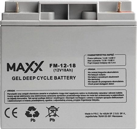Maxx Akumulator żelowy Maxx 18Ah 12V