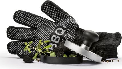 Sagaform Zestaw Sagaform BBQ praska do hamburgerów + rękawica