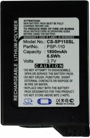 Cameron Sino Akumulator Bateria Typ Psp-110 Do Sony Psp-1000 Psp-1001 Psp-1006 Psp-1004 / Cs-sp110sl