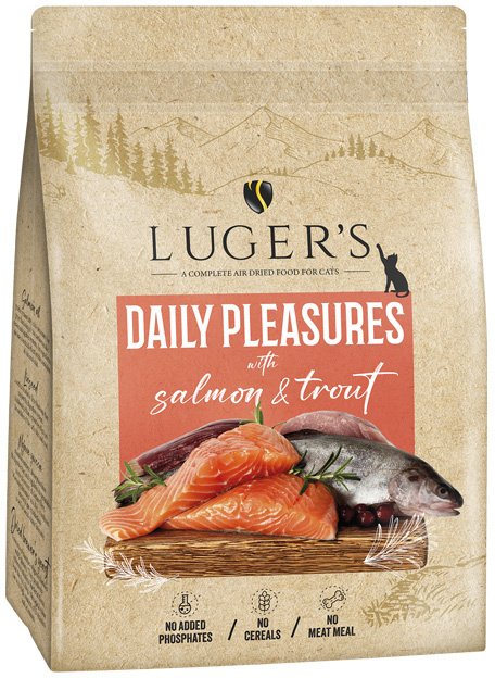 Lugers Daily Pleasures karma suszona dla kota z łososiem i pstrągiem 1 kg
