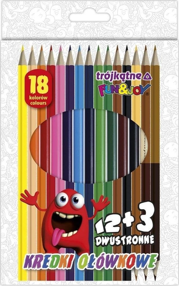 Kredki ołówkowe trójkątne 18 kolorów